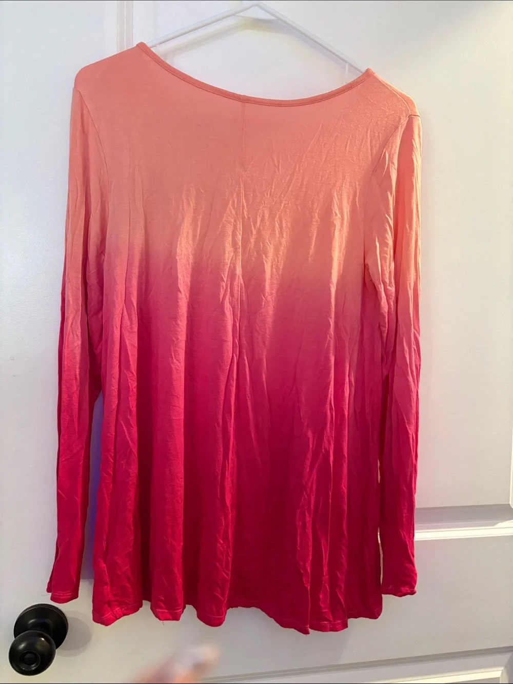 Girls Ombre Long-Sleeve Top - Coral to Pink